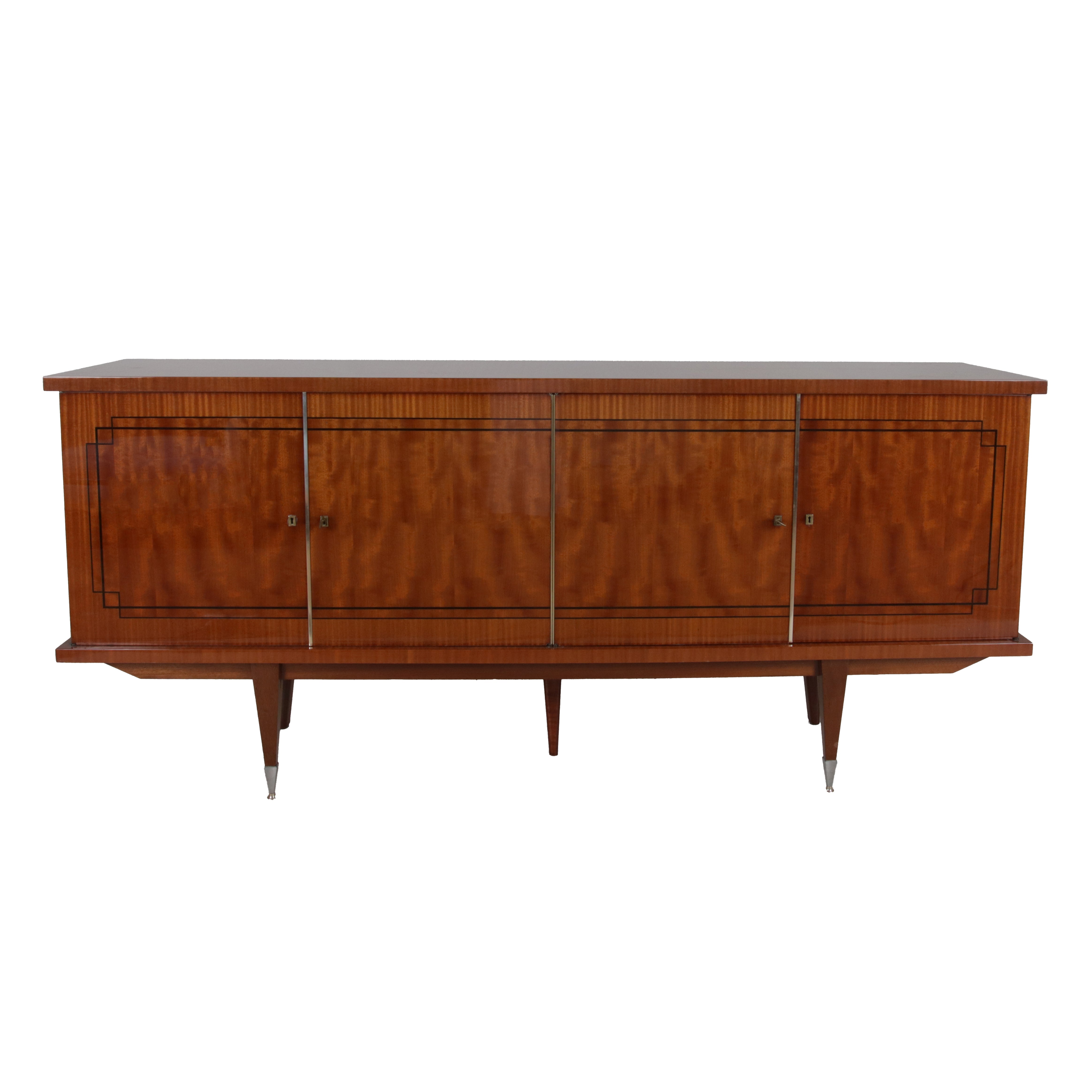 French Buffet with ebonized and brass details, c. 1950