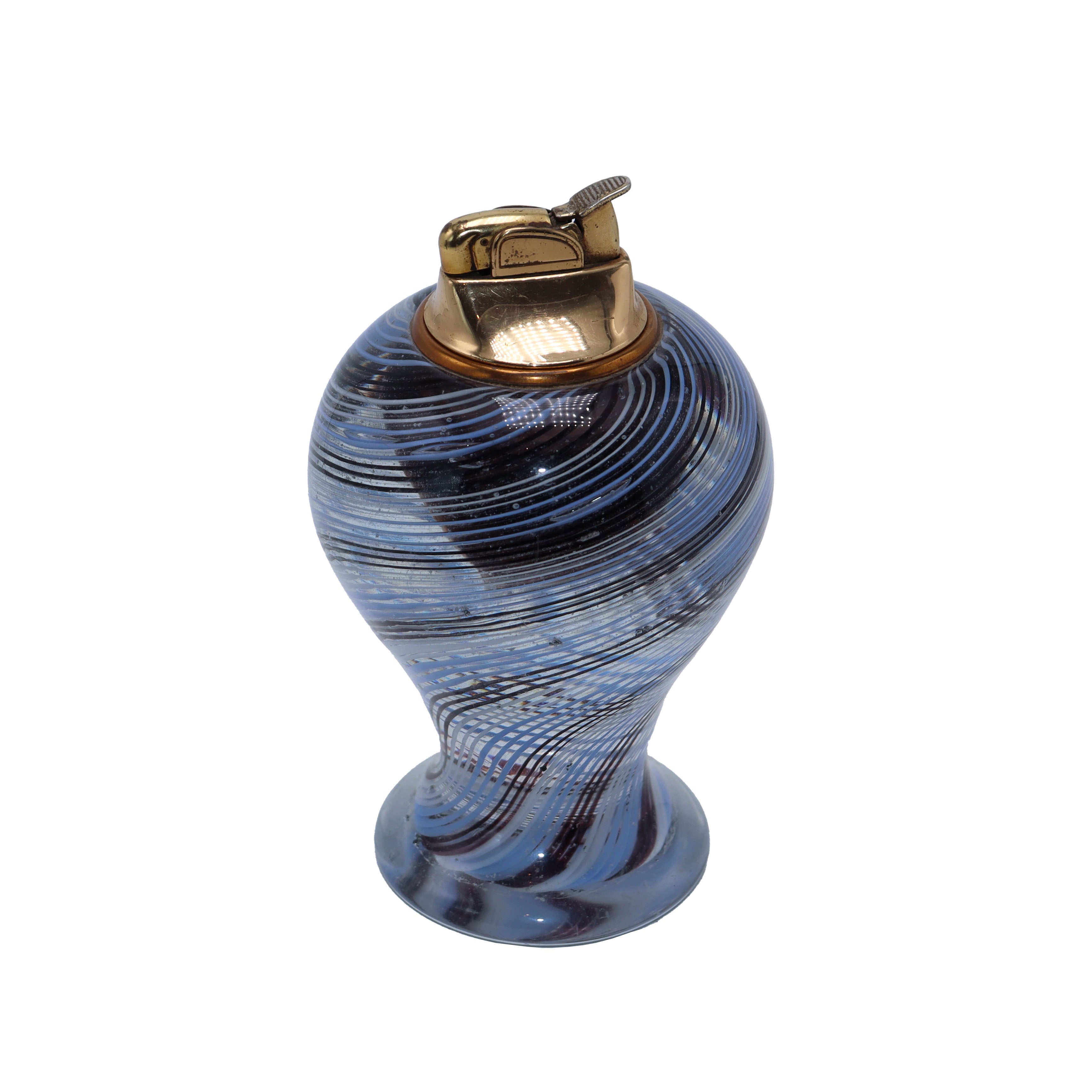 Blue striped Murano Fillgrana lighter, c. 1960