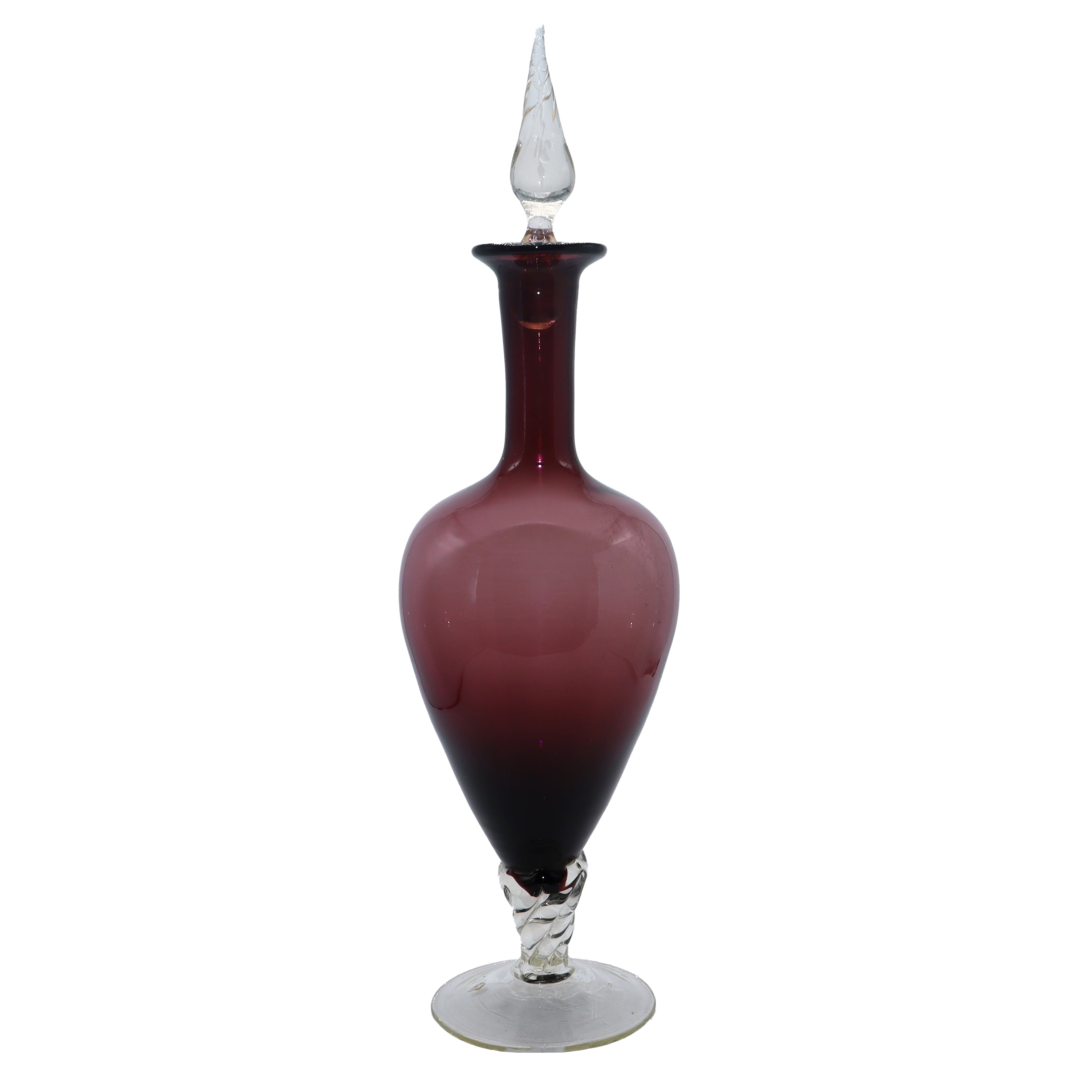 Amethyst and clear Murano glass decanter, c. 1960