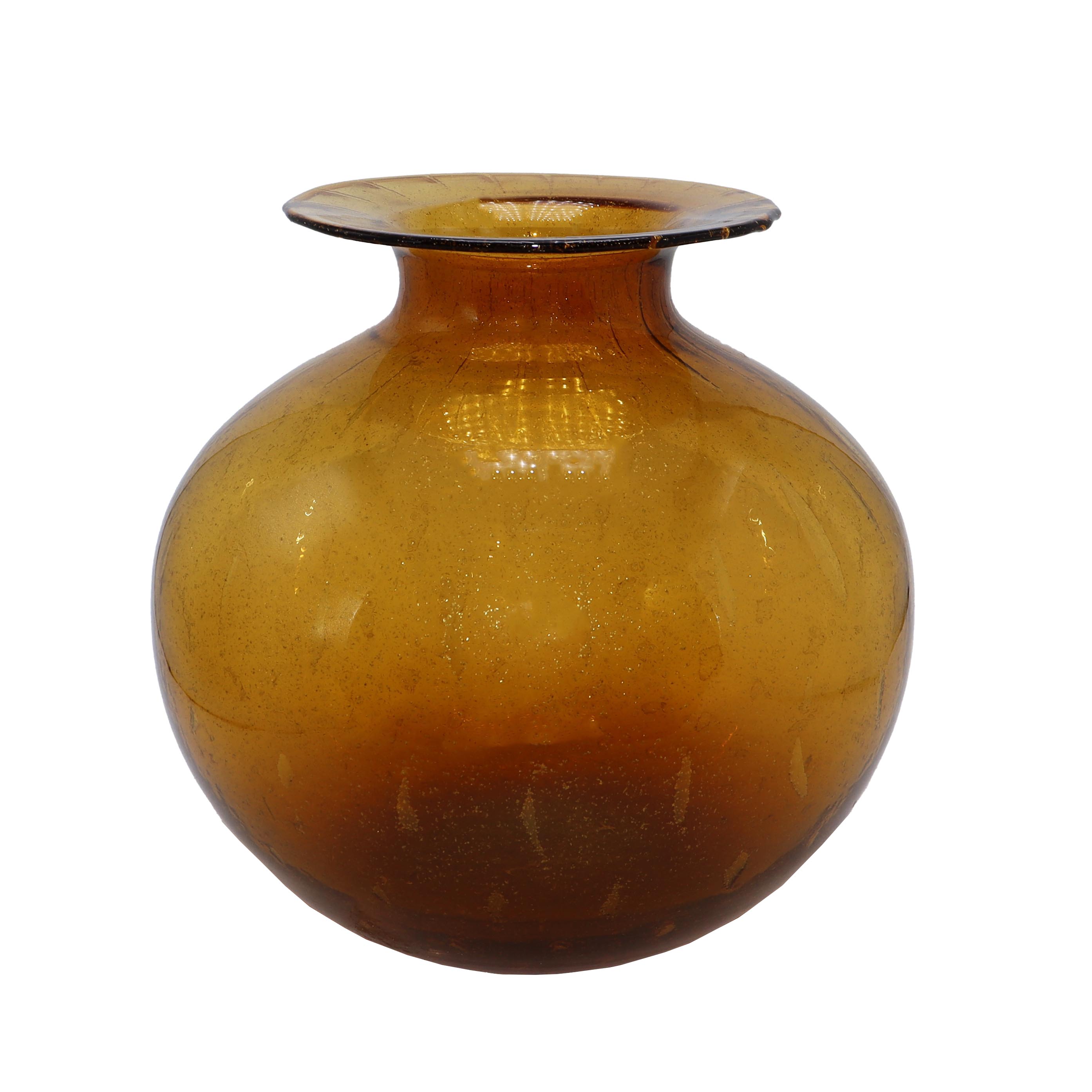 Amber Murano glass vase with gold inclusions, c. 1950