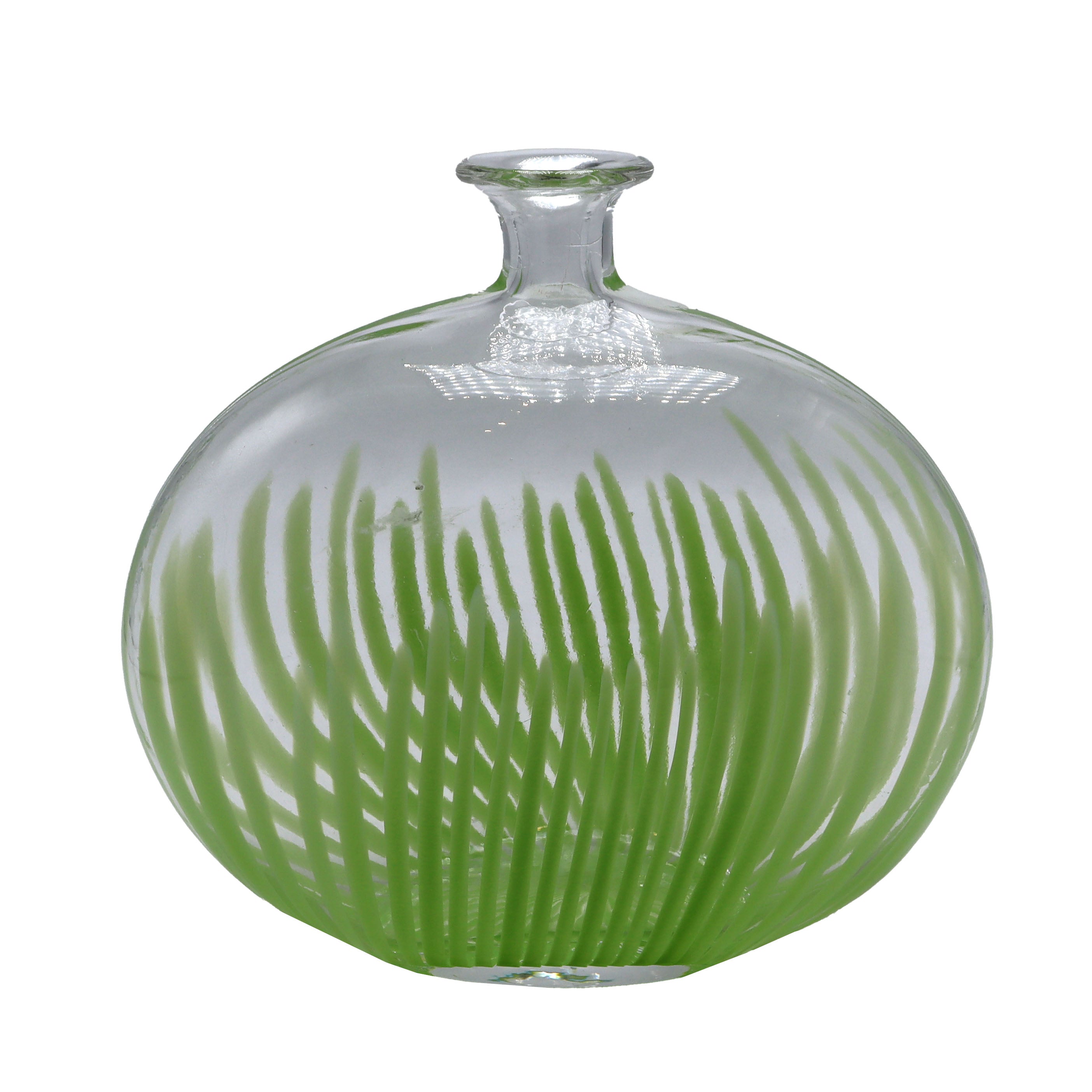 Green and clear Dino Martens Filigrana vase, c. 1950