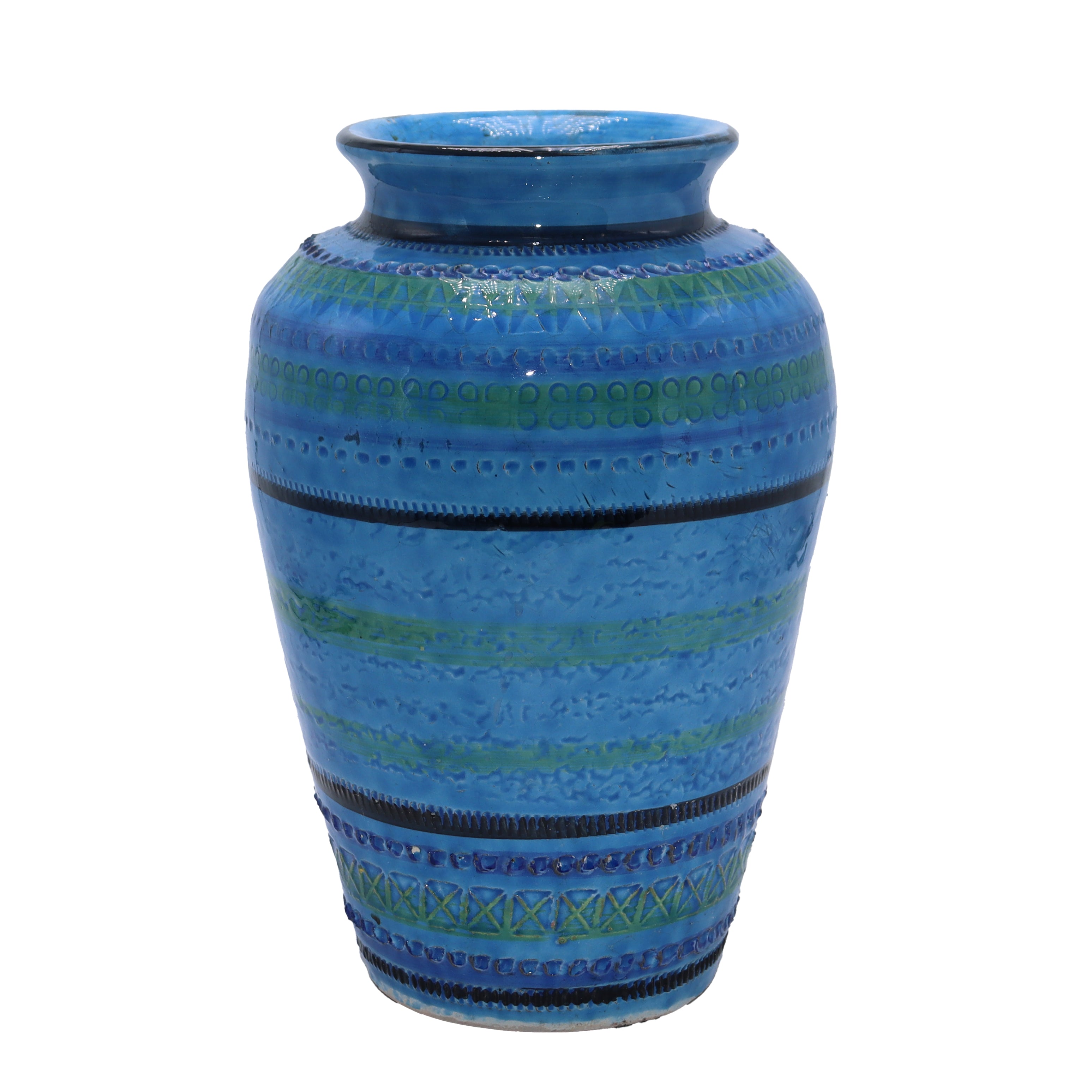 Blue and green Aldo Londi Bitossi vase, c. 1960