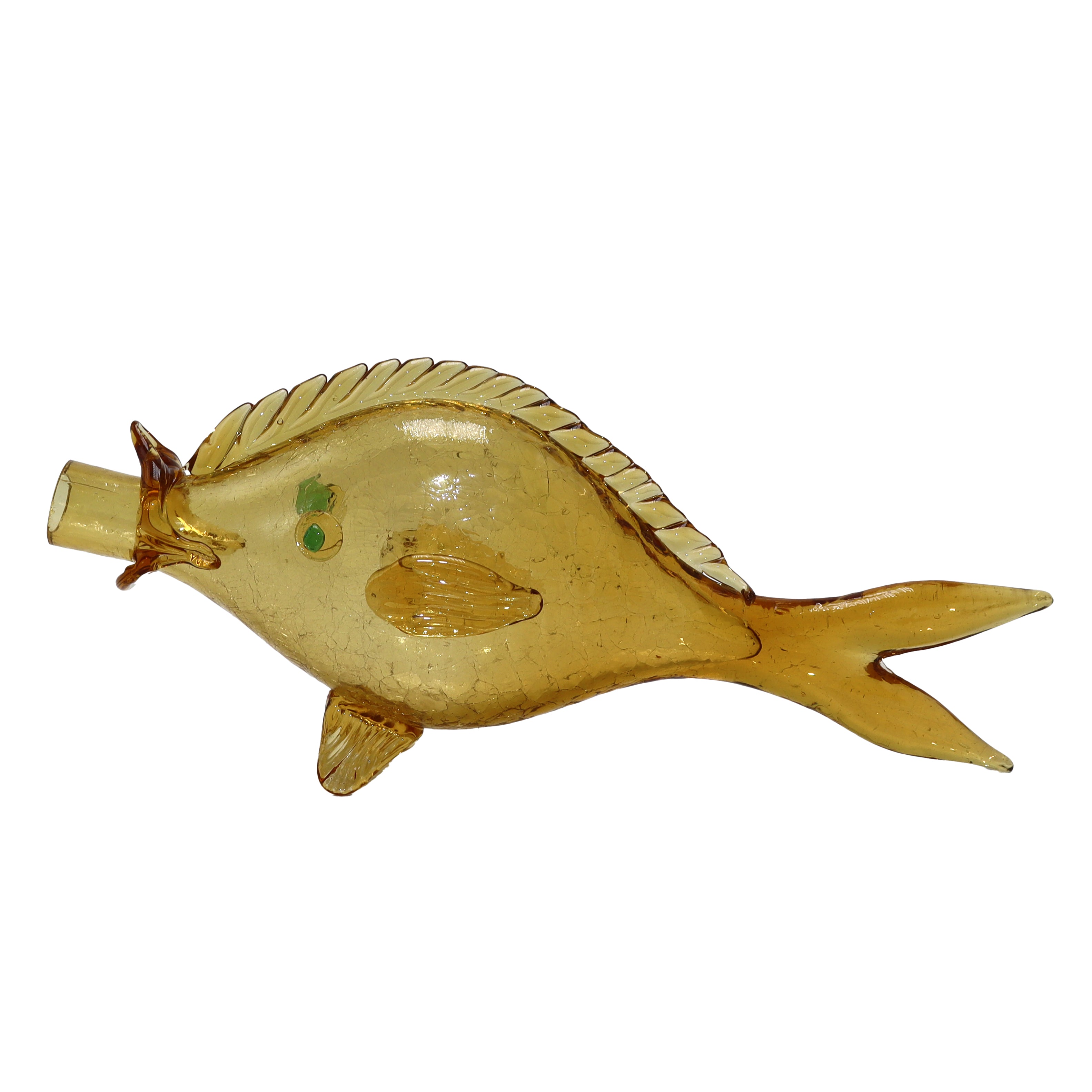 Yellow Murano Orvieto fish decanter, c. 1950