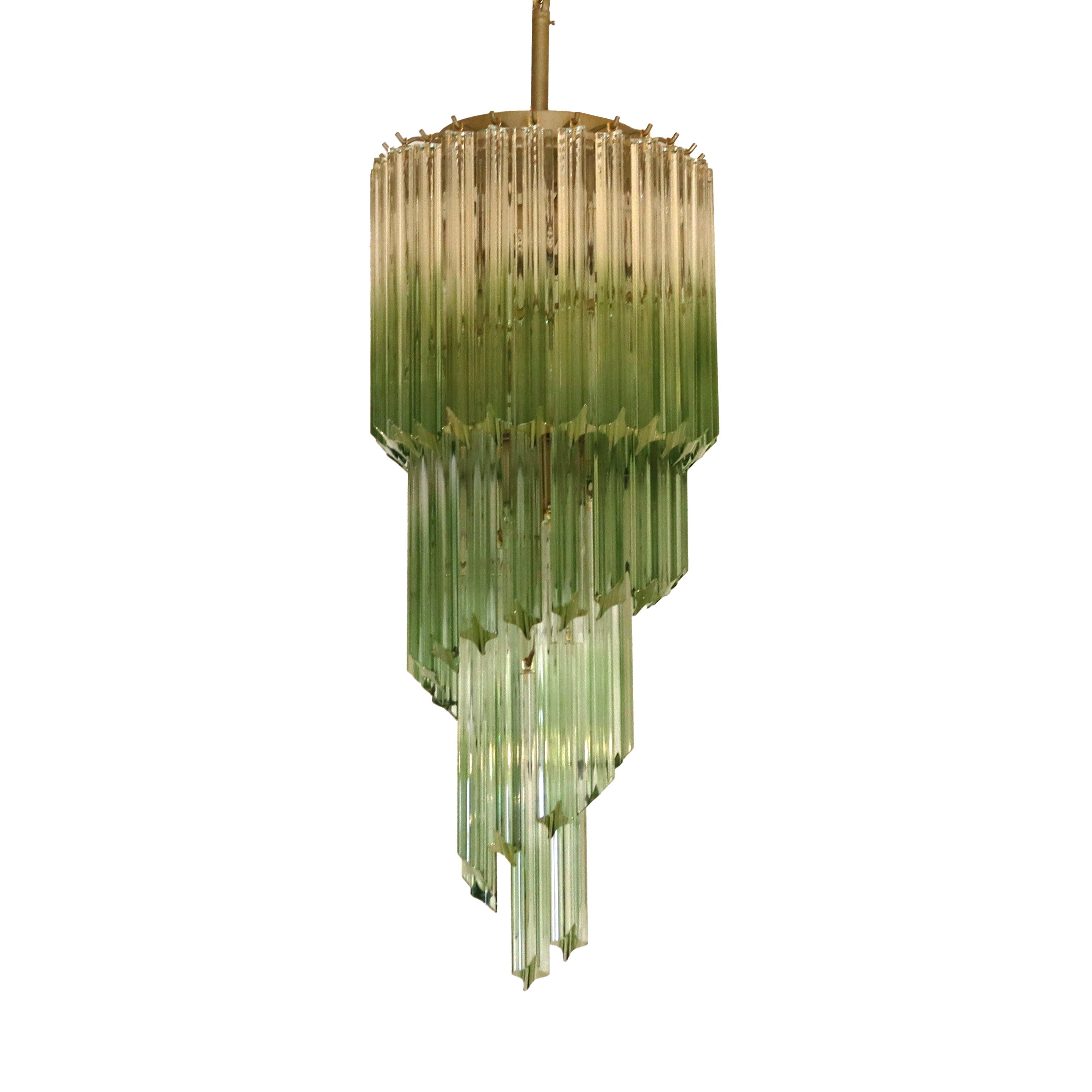 Green and clear Murano spiral chandelier, c. 1950