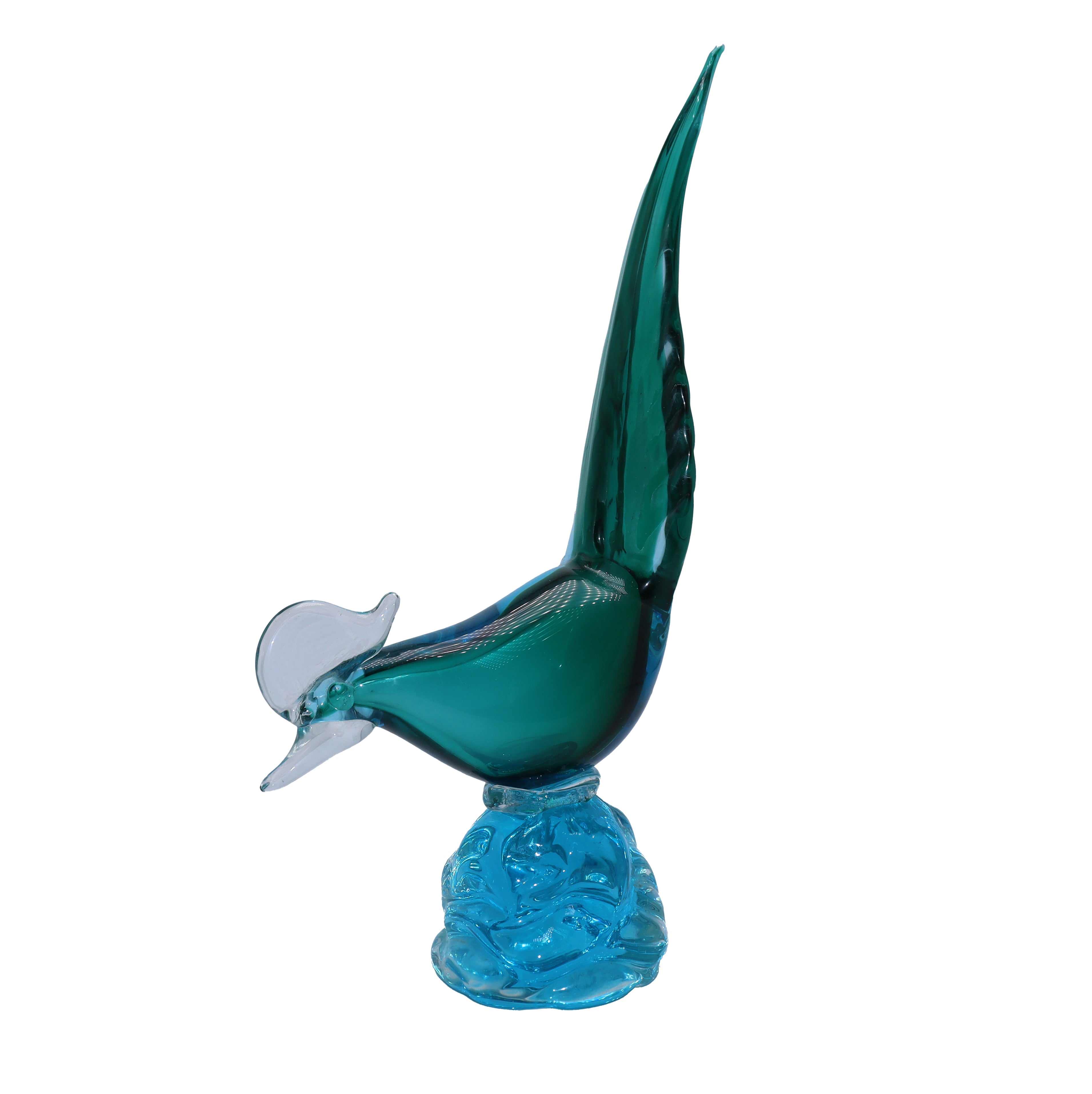 Blue and green Murano glass bird, c. 1950