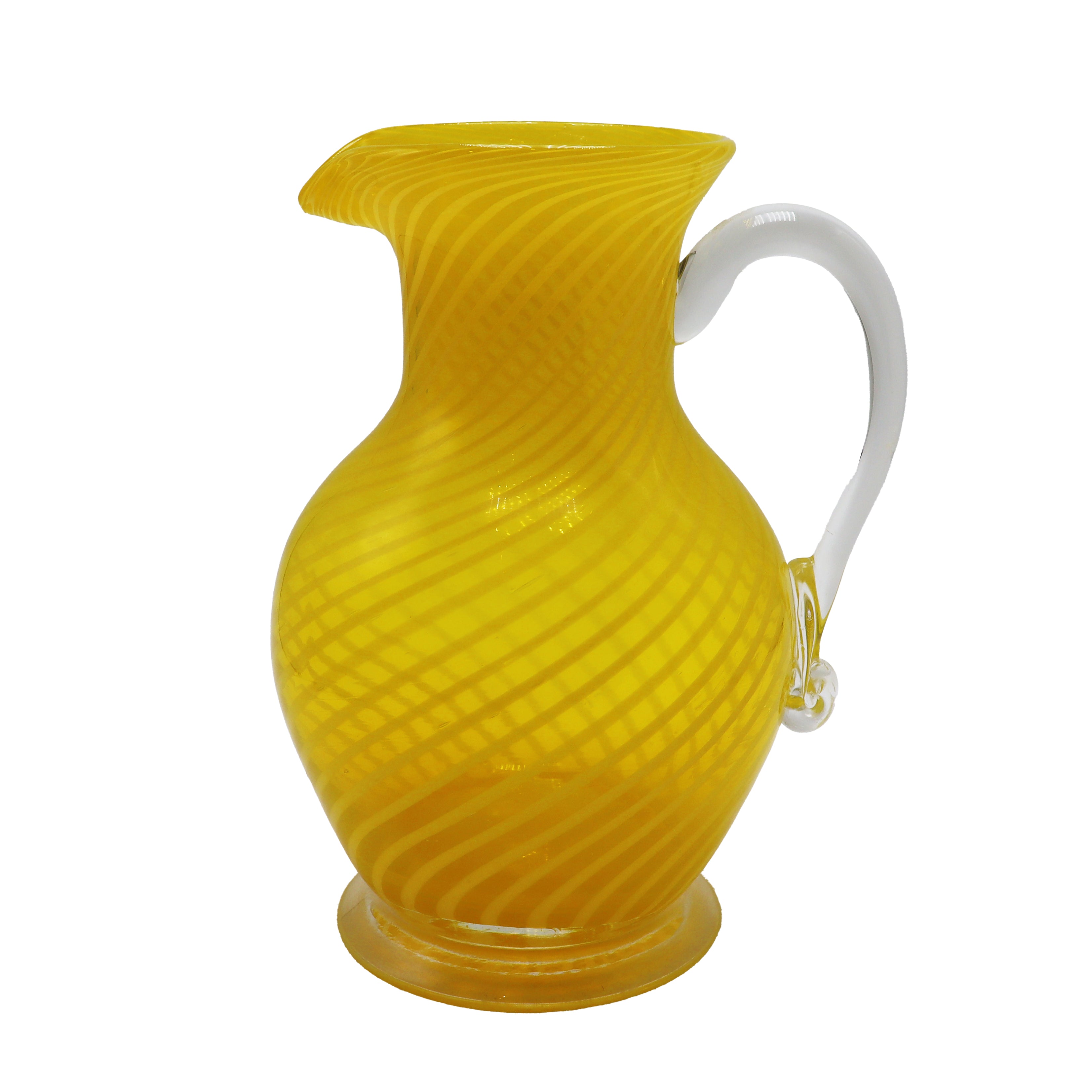 Yellow striped Murano pitcher, c. 1960