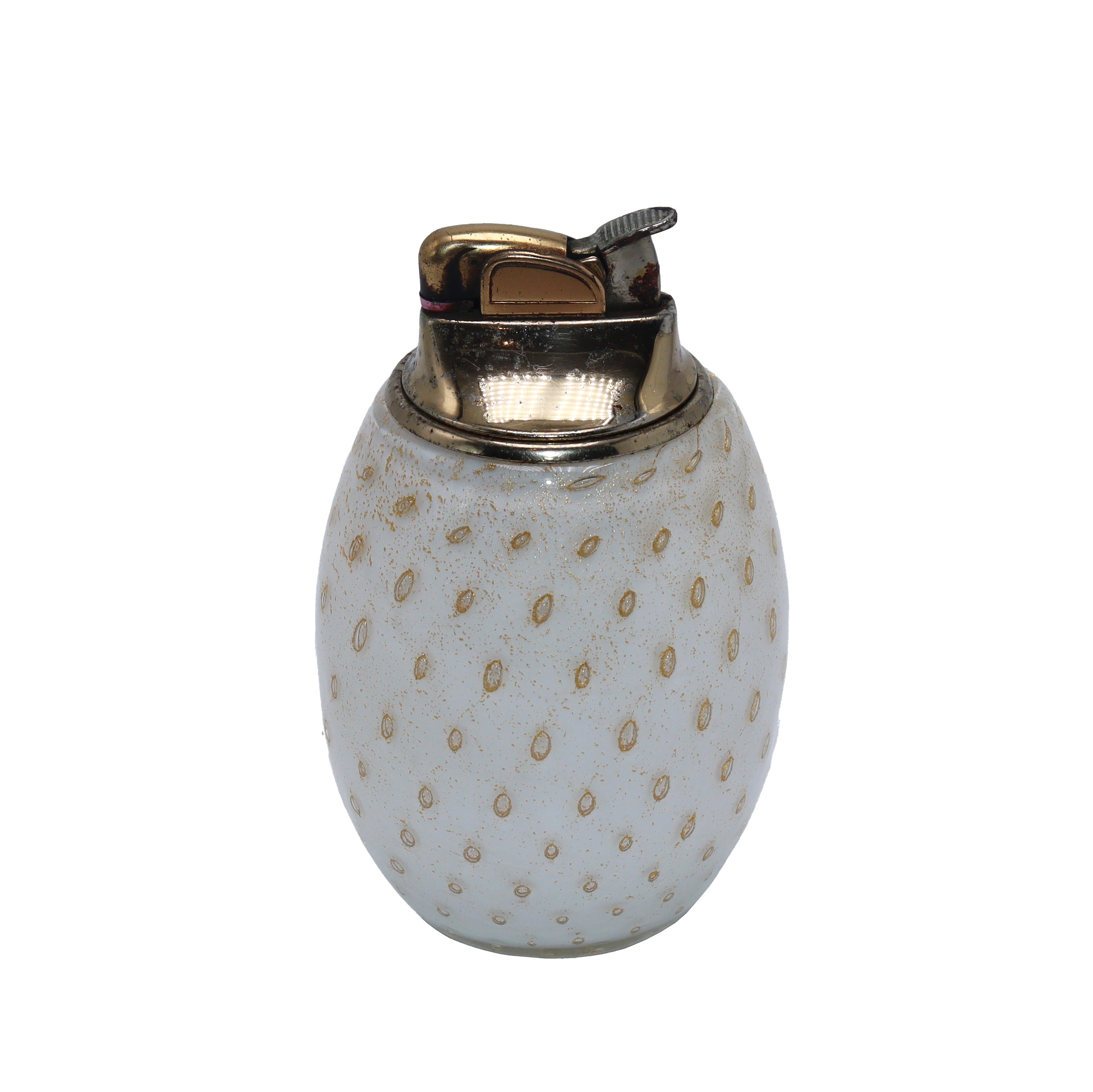 Ivory Murano glass lighter with gold flecks, c. 1950