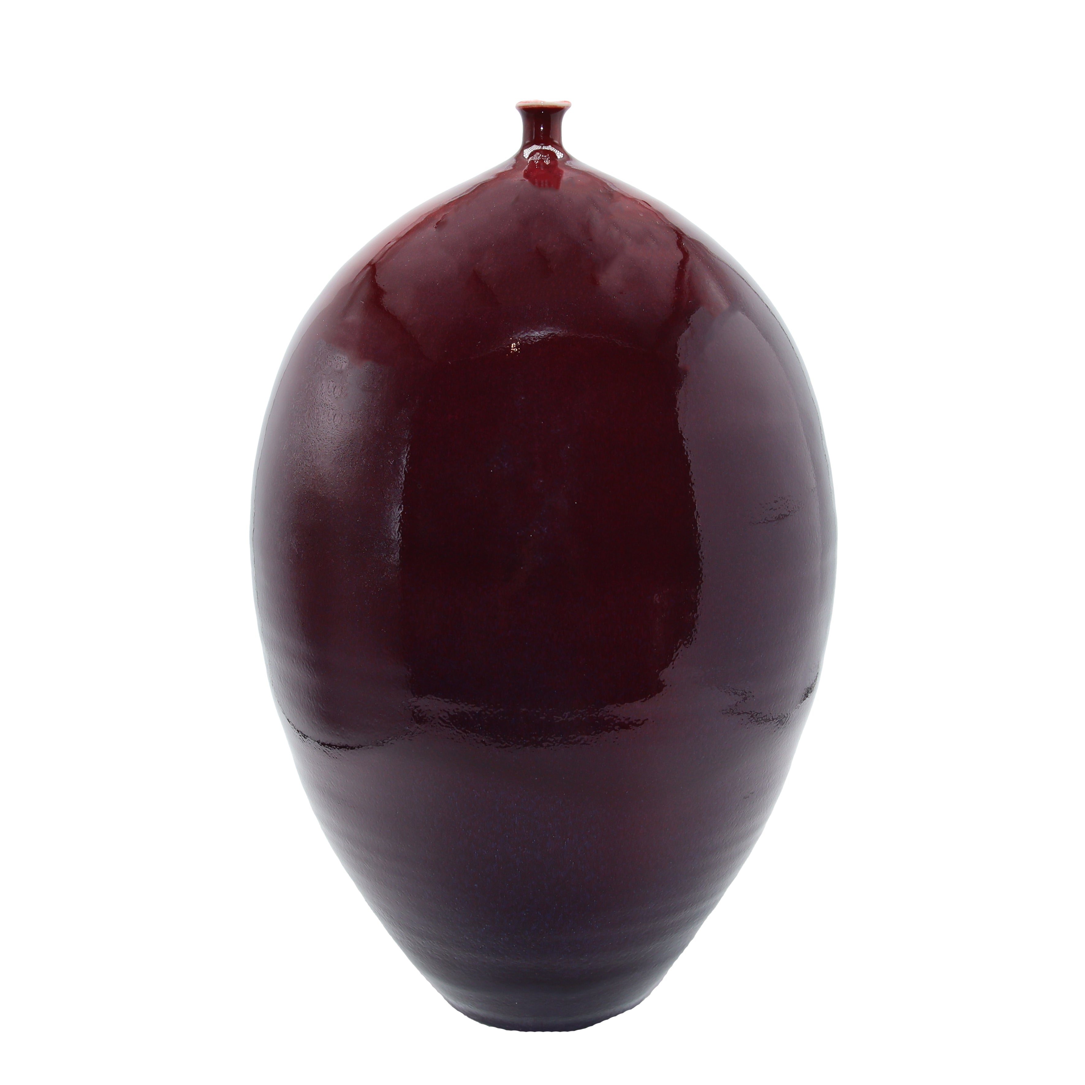 Large cranberry ceramic vase, c. 1970