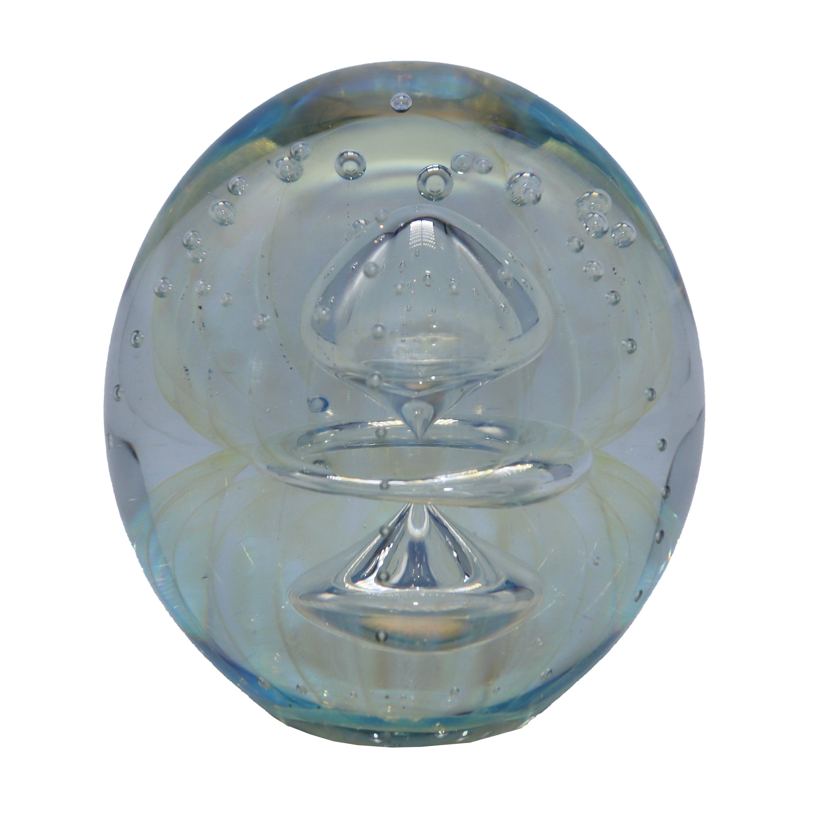 Blue and clear Murano sculpture signed and dated by Robert Eickhot, c. 1990