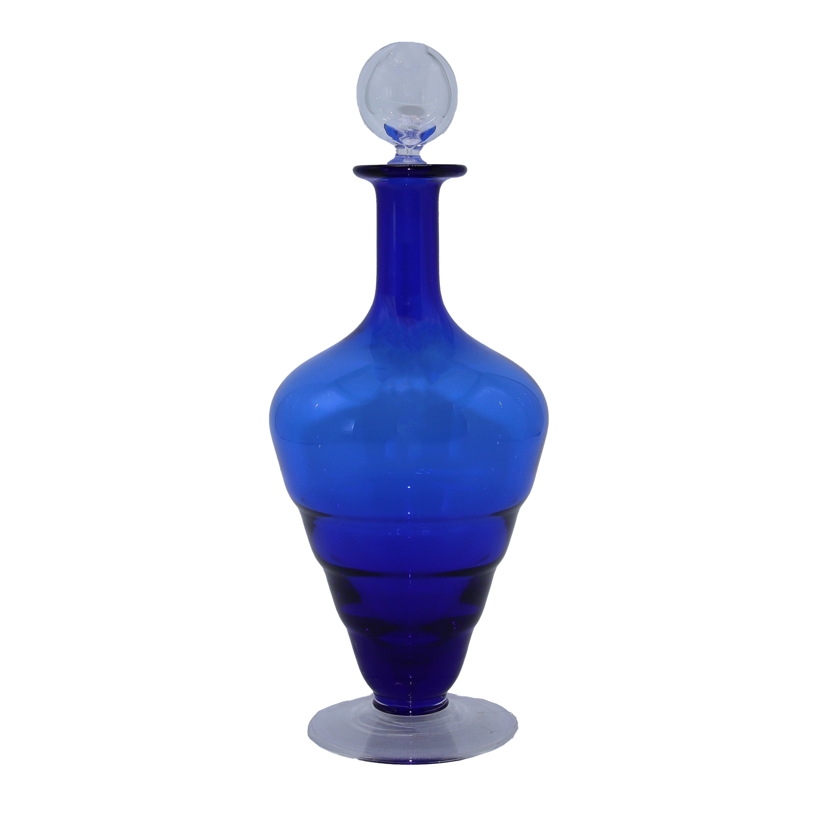 Vintage cobalt blue Nason Moretti Murano decanter, c. 1950