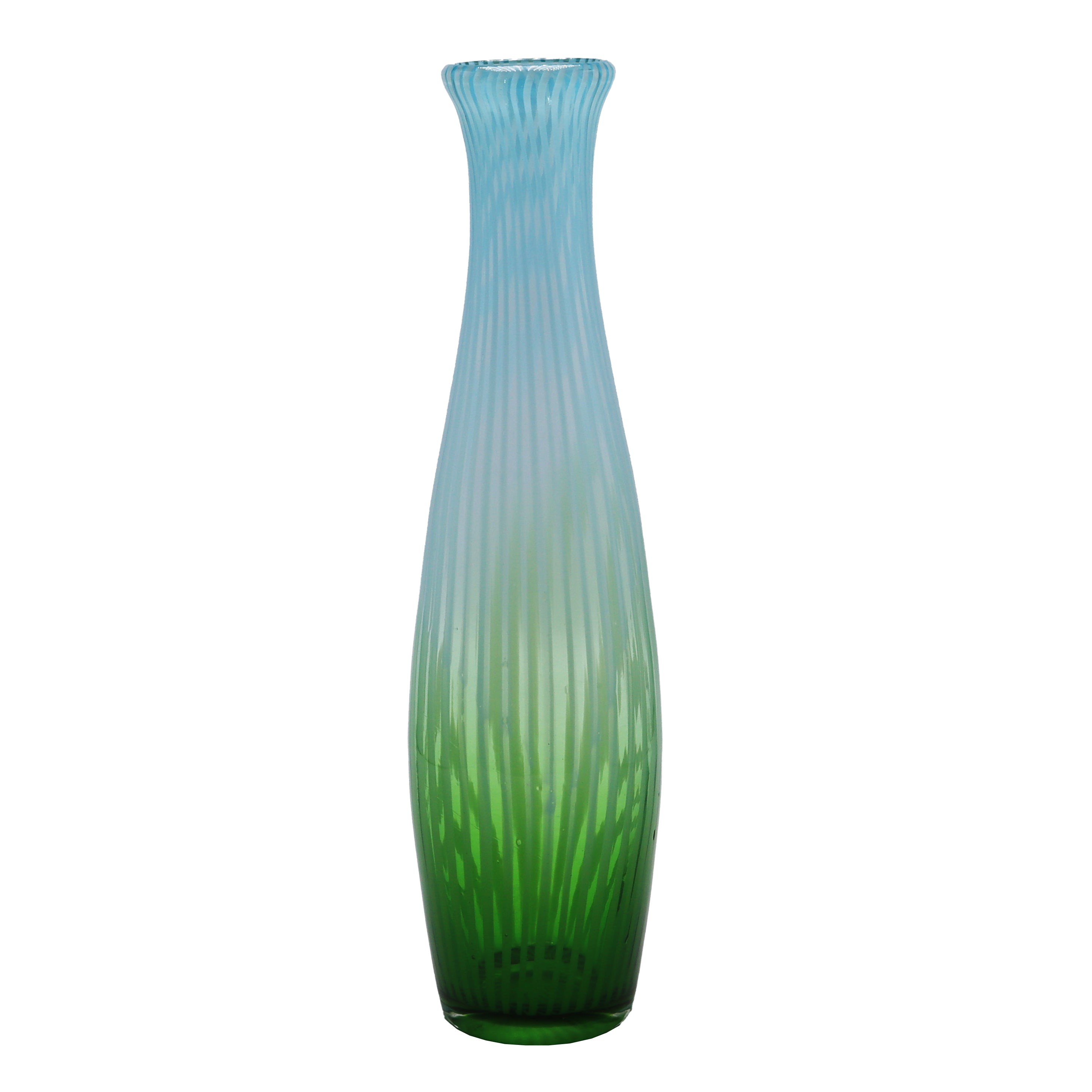 Aqua and green Dino Martens glass vase, c. 1950