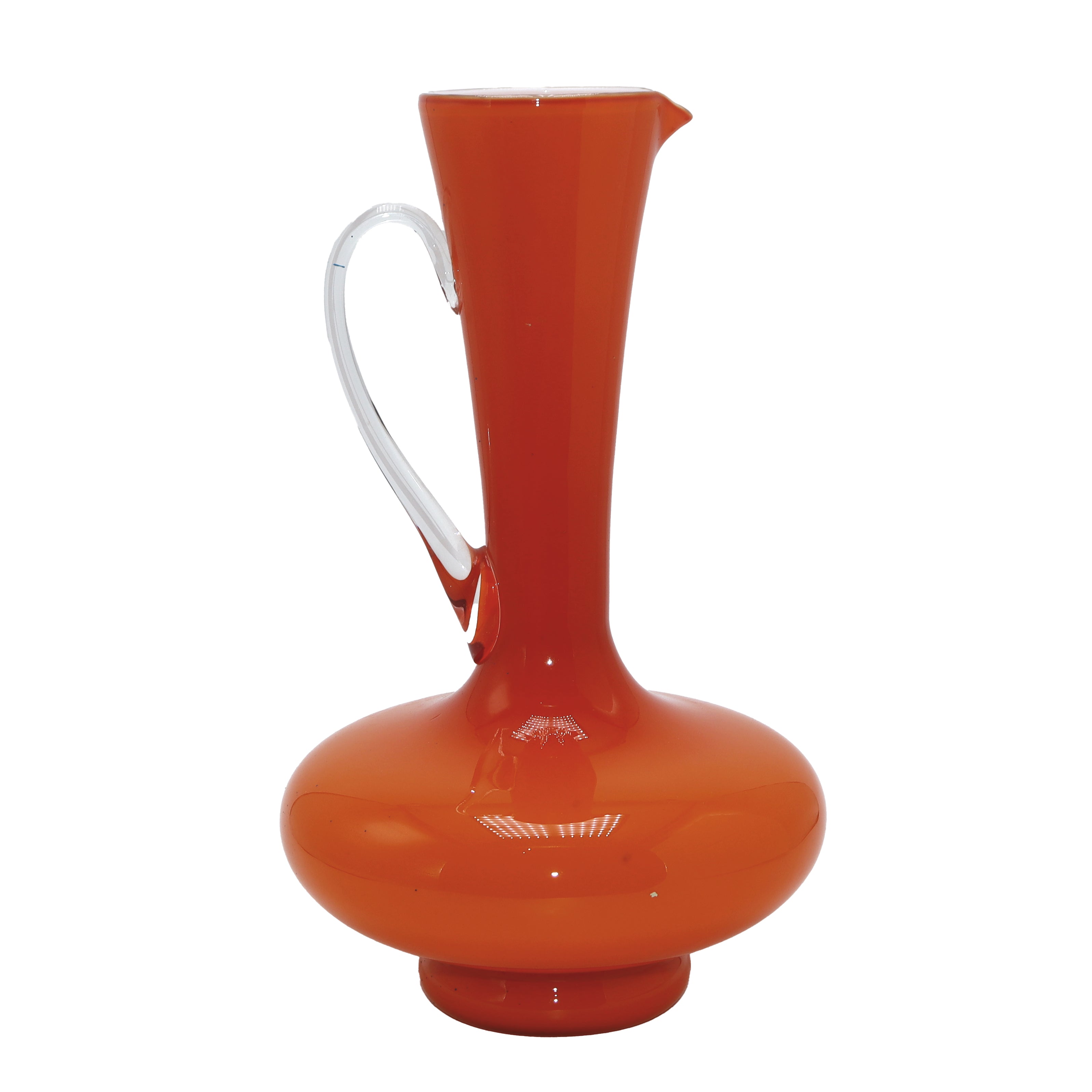 Bright orange Murano glass pitcher, c. 1960