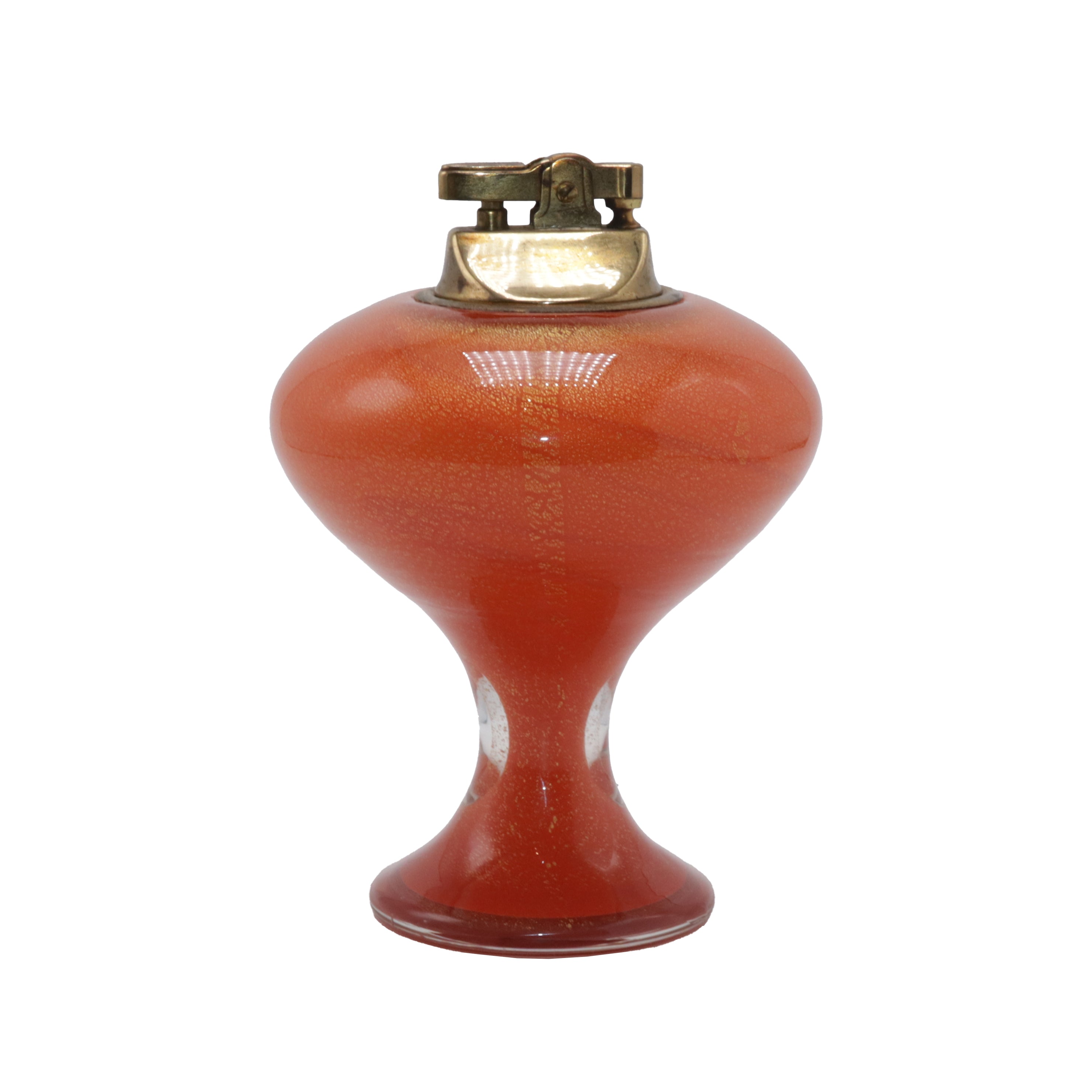 Bright orange Murano lighter with gold flecks, c. 1950