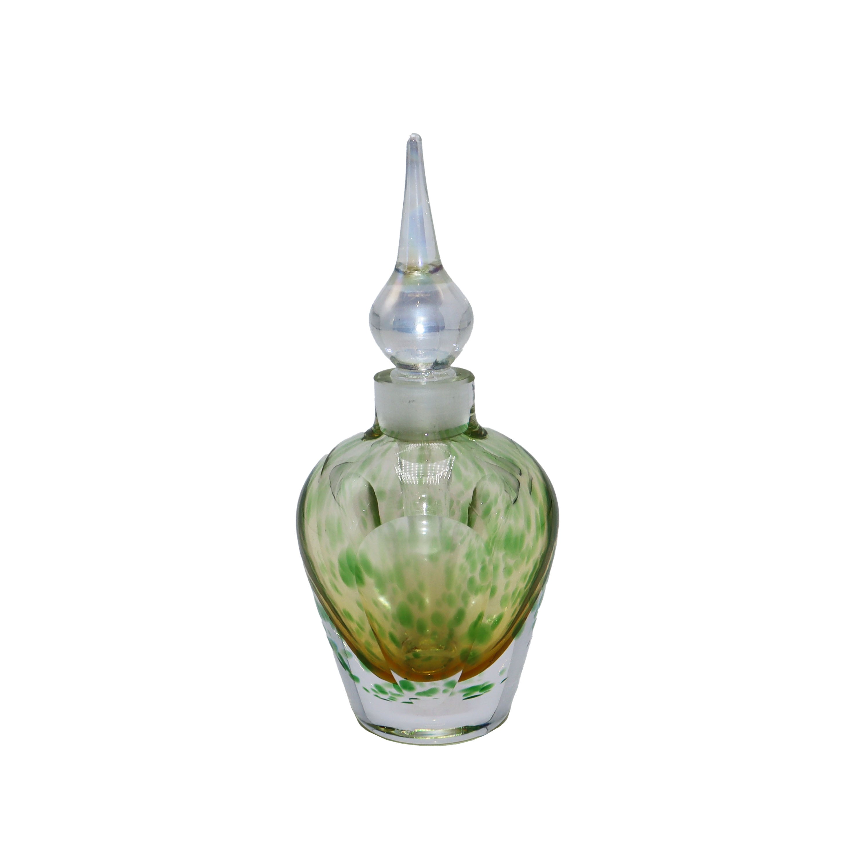 Green and yellow Murano glass perfume bottle, c. 1950