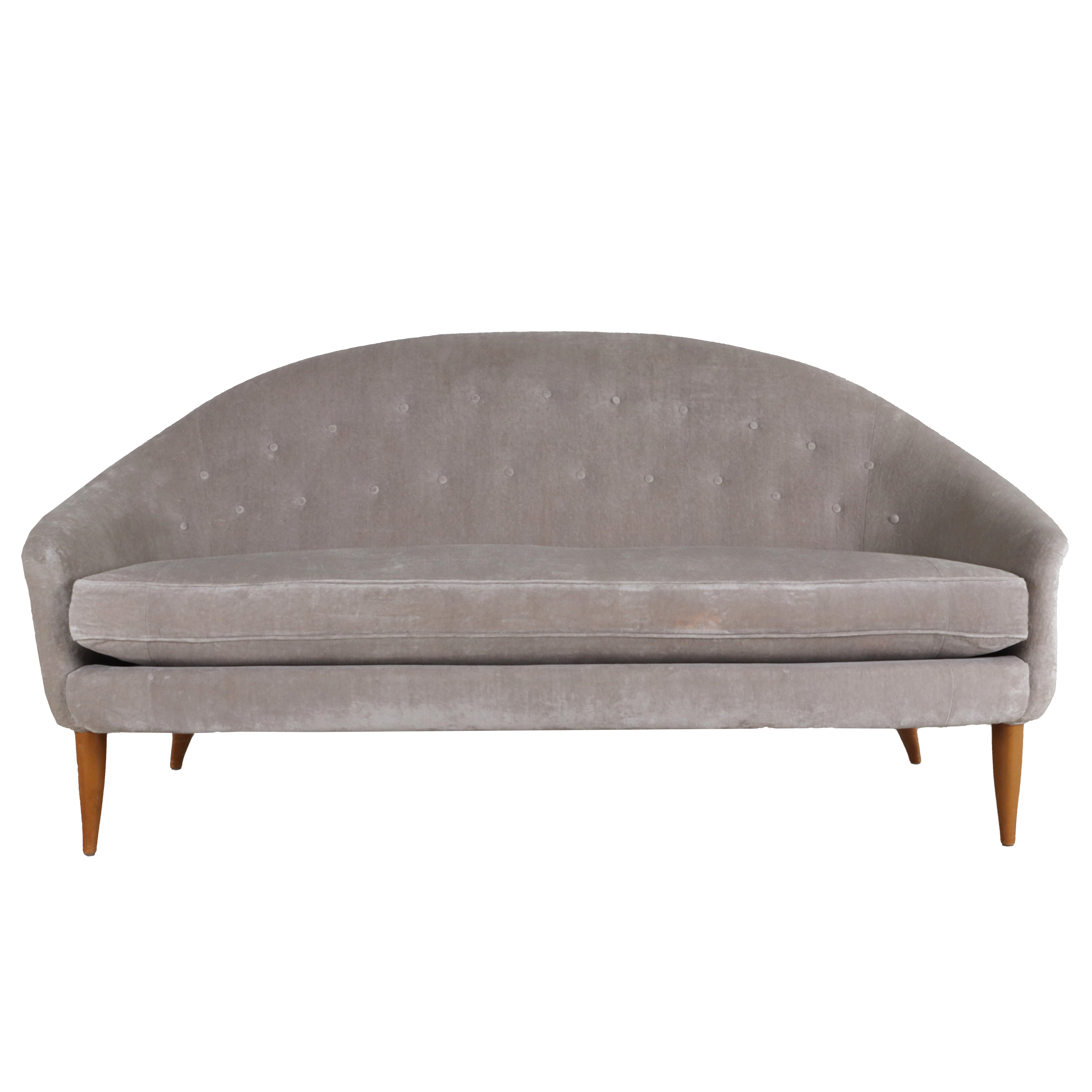 Lavender vintage mid-century settee, c. 1950