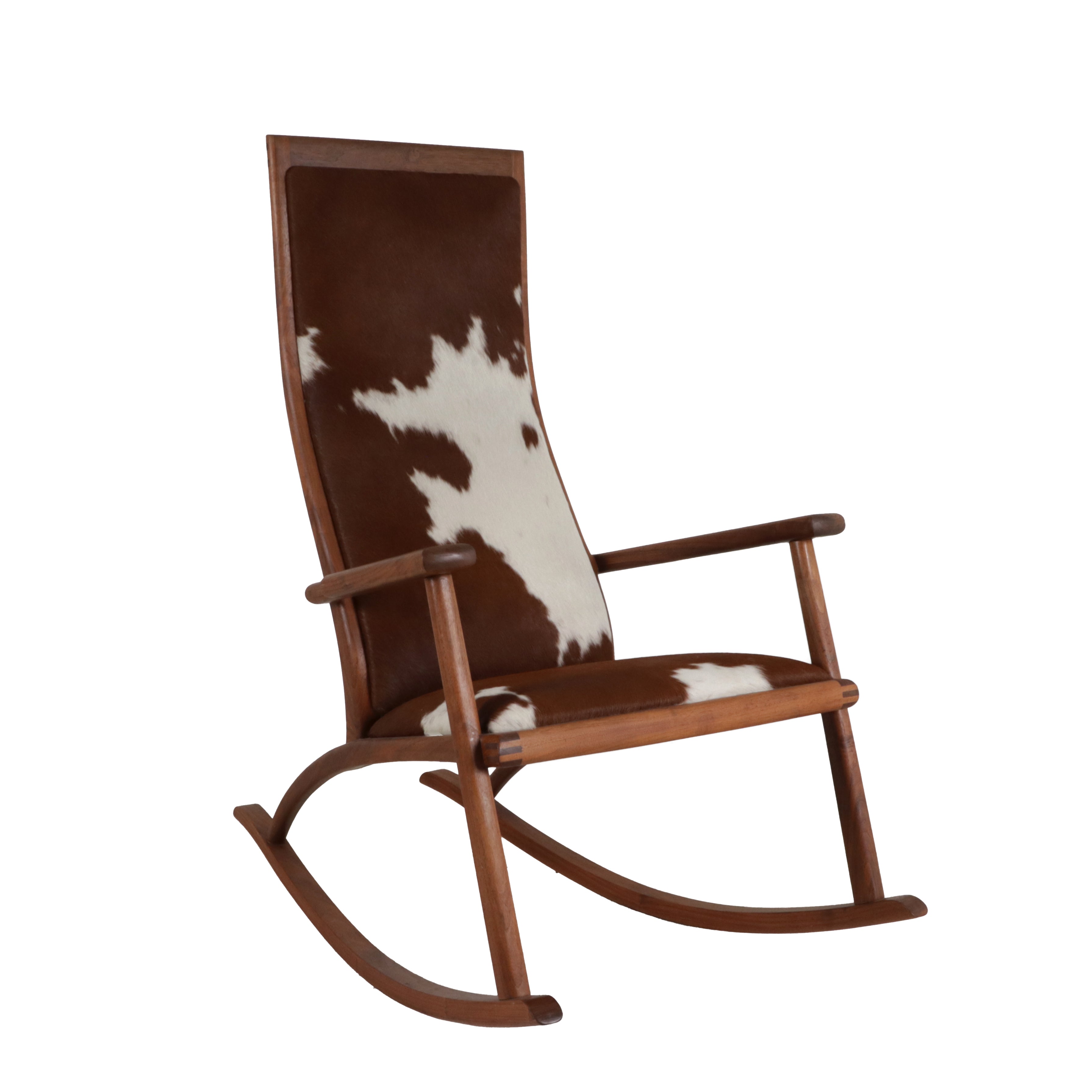 Cowhide rocking chair, c. 1970