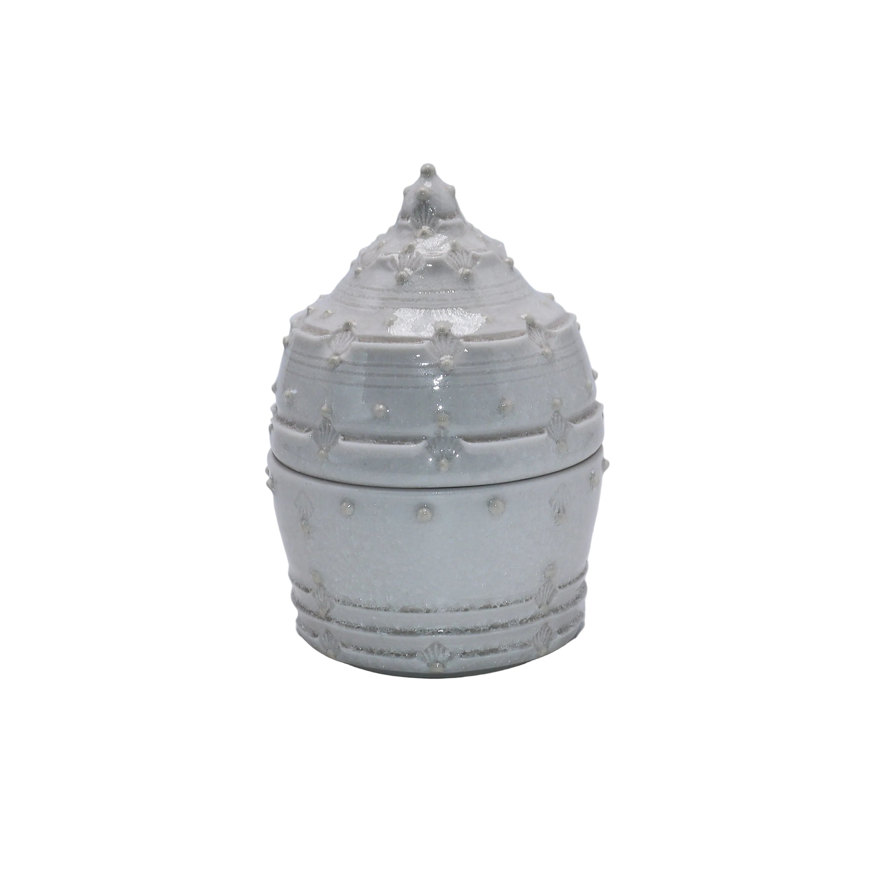 Ivory porcelain lidded jar by Ann Alford