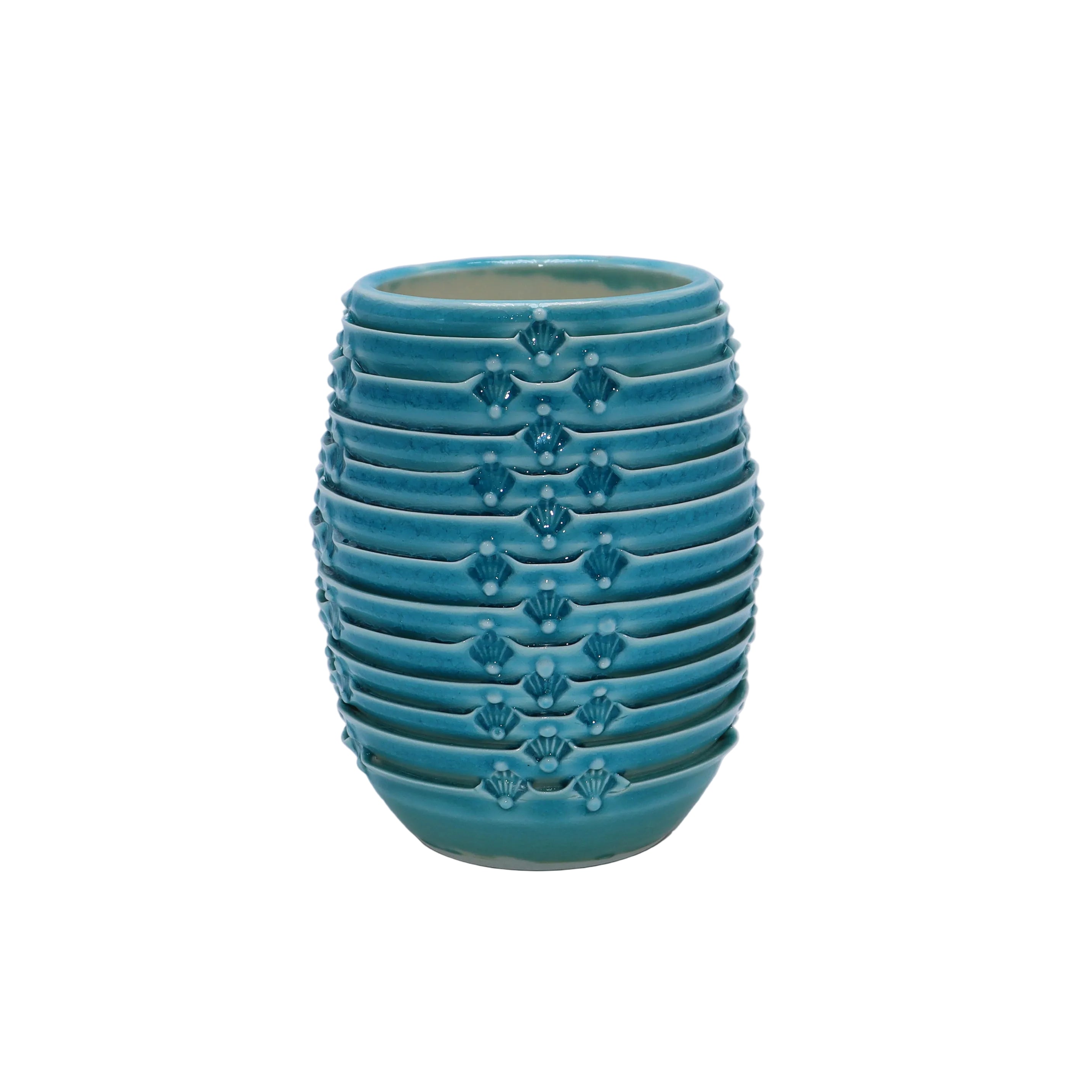 Turquoise porcelain vase by Ann Alford