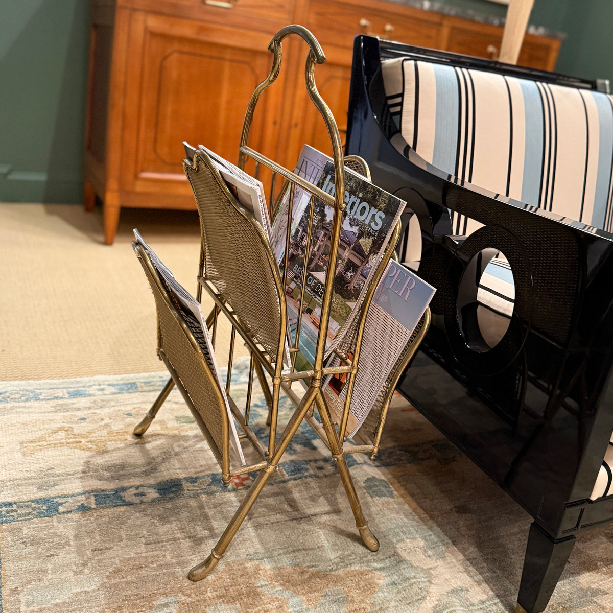 Two Tier Magazine Rack Two-tiered brass Magazine Rack, c. 1960 – Jan Showers
