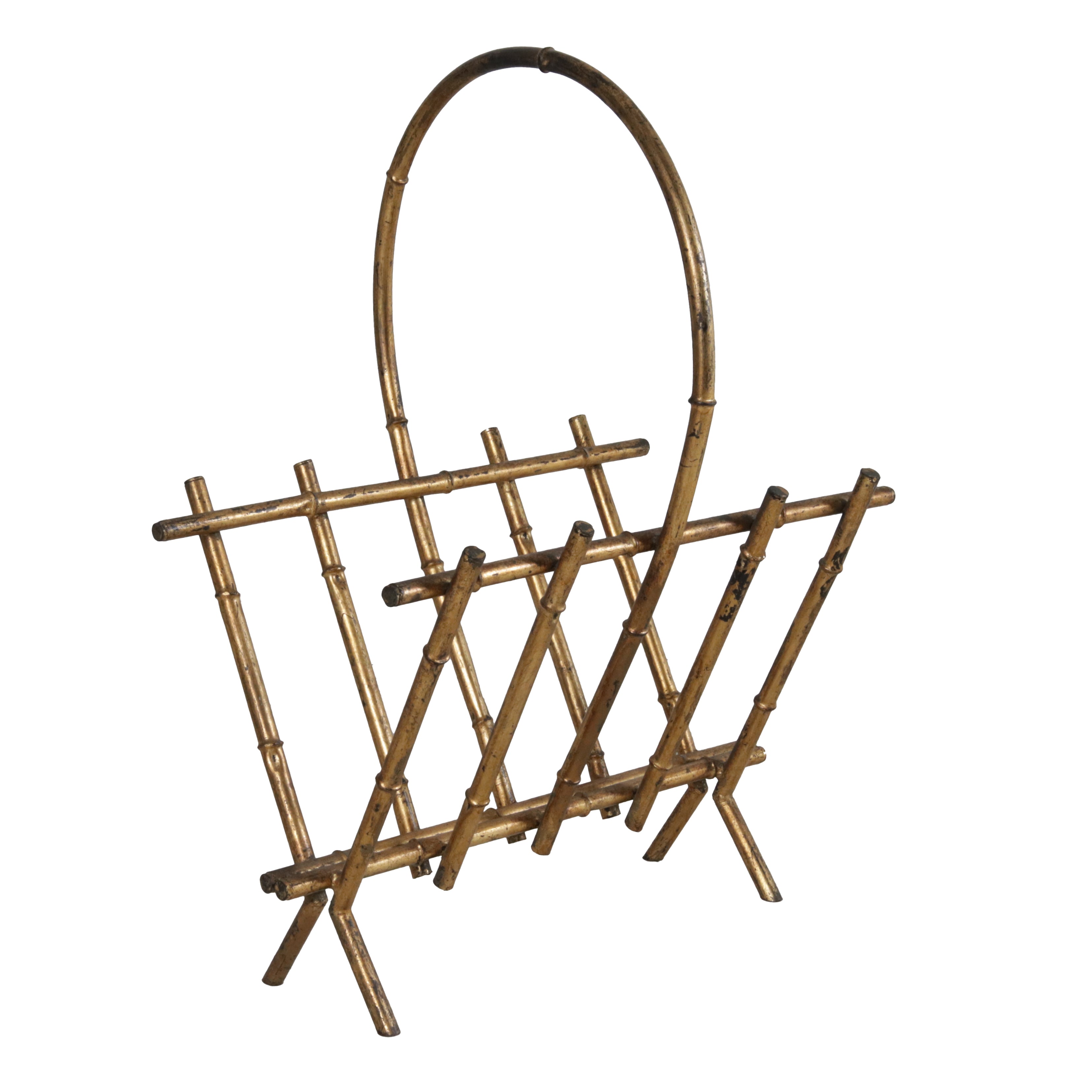 Brass bamboo magazine rack, c. 1970