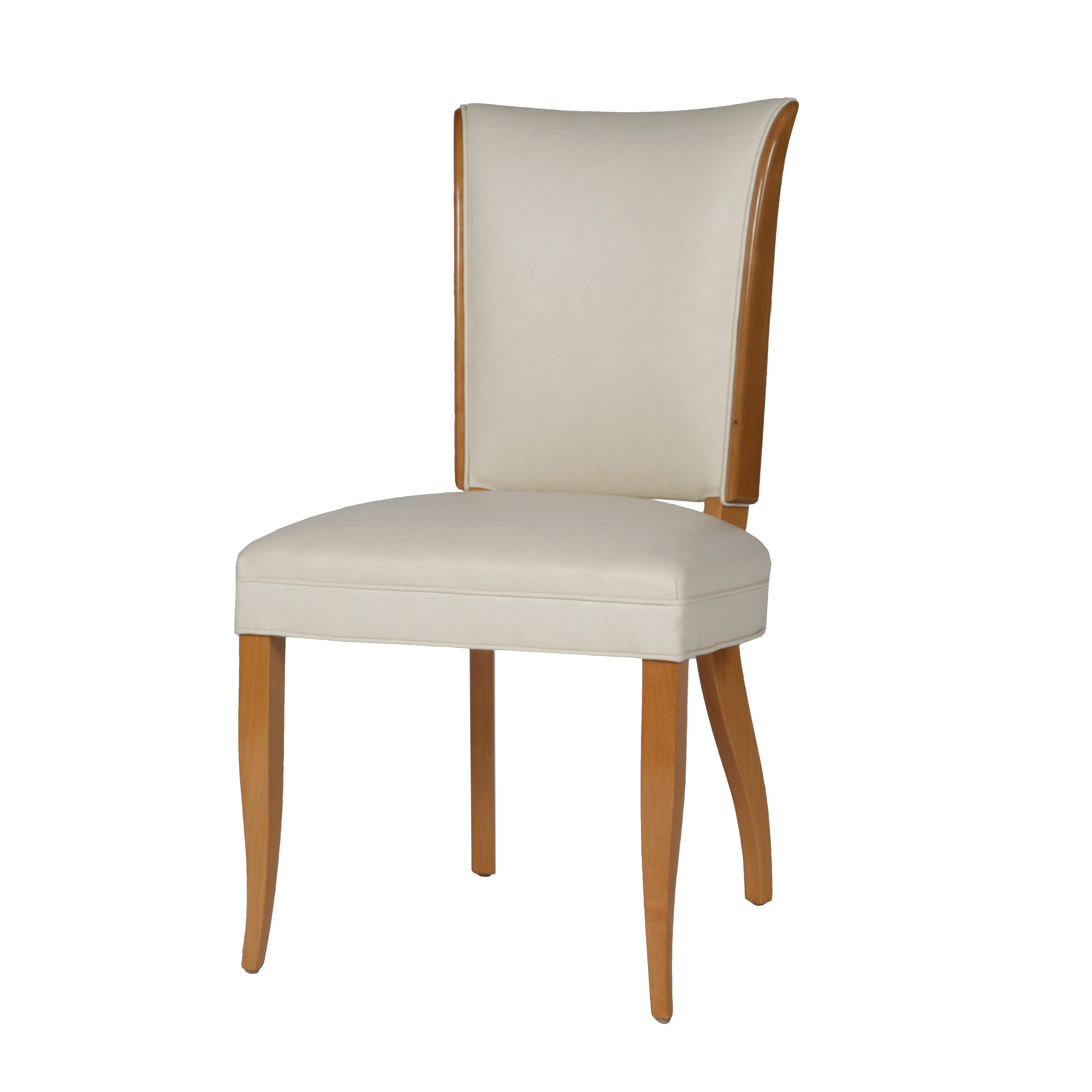 Lulu Dining Chair in ivory faux leather