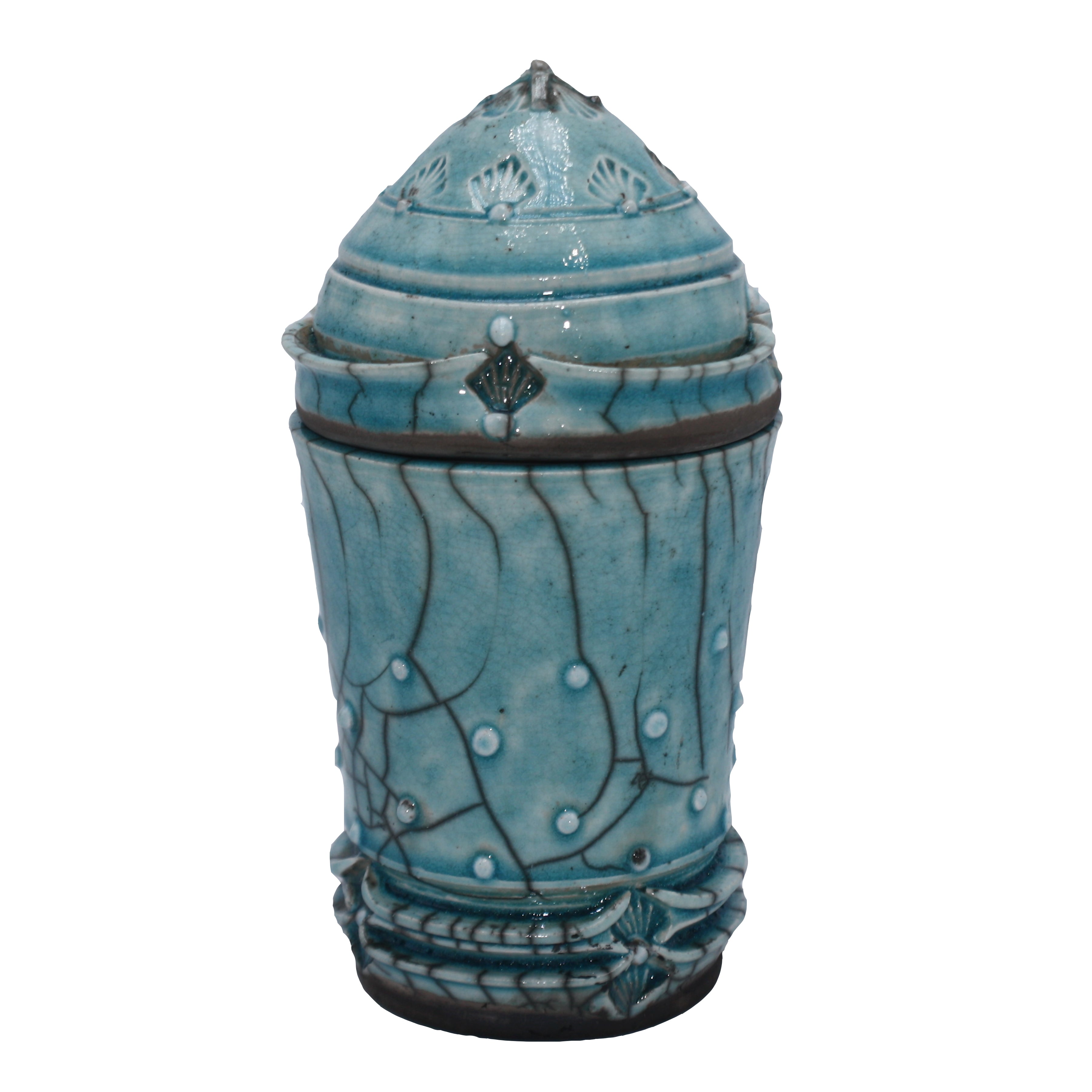 Turquoise lidded Vase